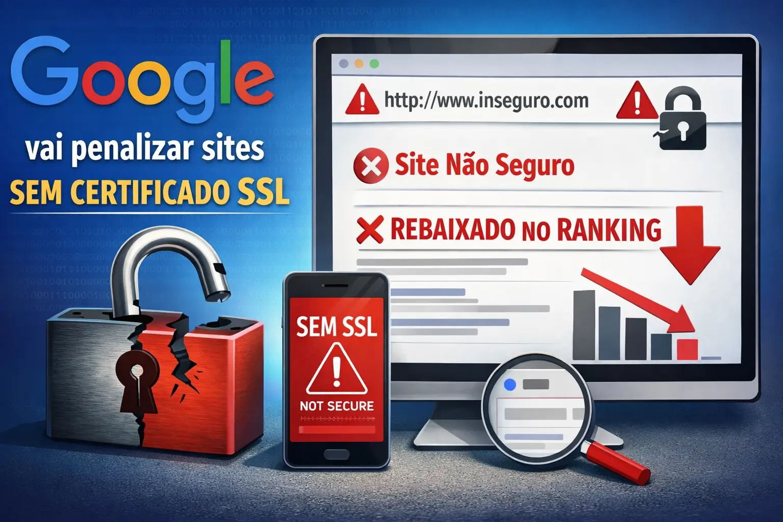 Imagem de capa do artigo: Google vai penalizar sites sem certificado SSL