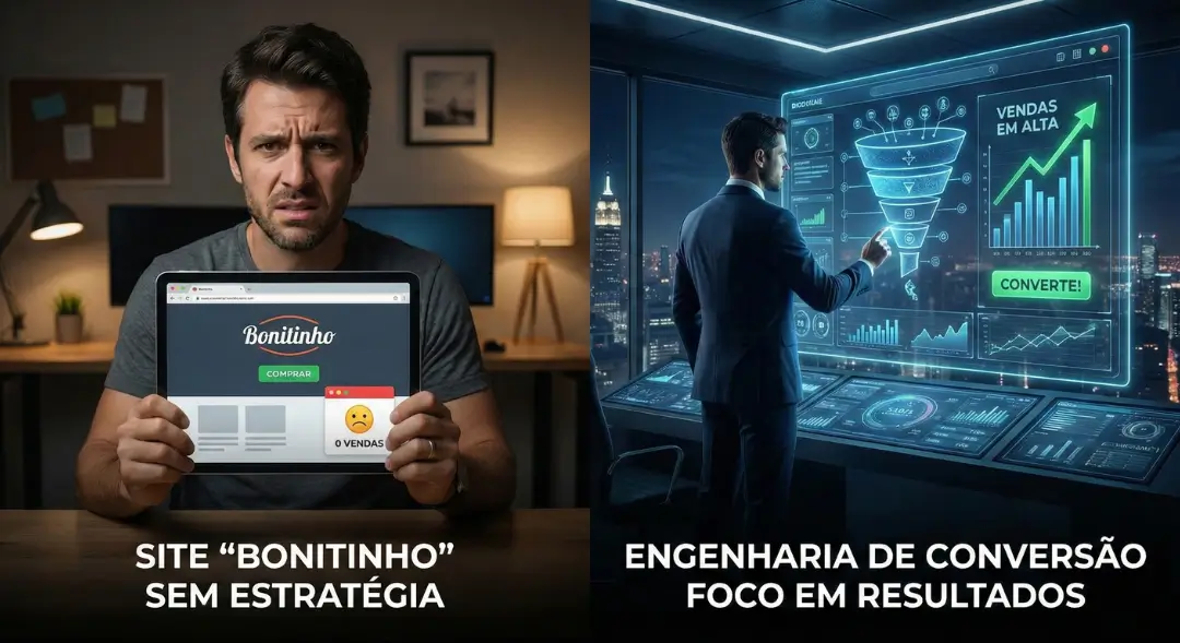 Imagem de capa do artigo: Por que um site "bonitinho" não vende? Engenharia de Conversão em 2026