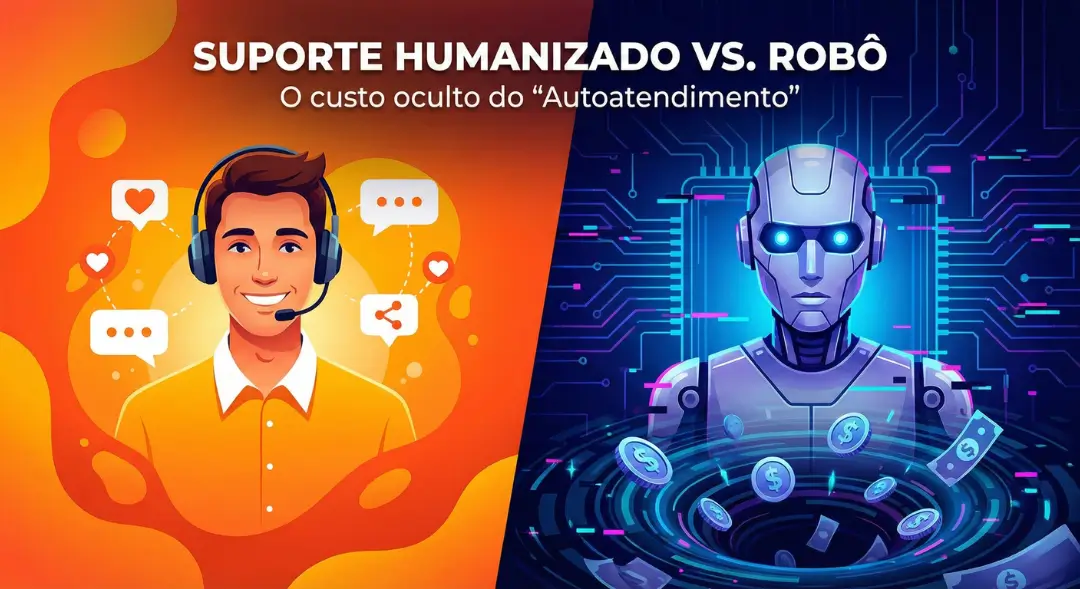 Imagem de capa do artigo: Suporte Humanizado vs. Robô: O custo oculto do "Autoatendimento"